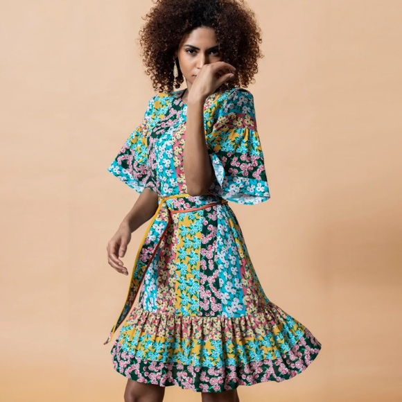 Emily Lovelock Multi Signature Print Dress - Worn Once - Picture 1 of 6
